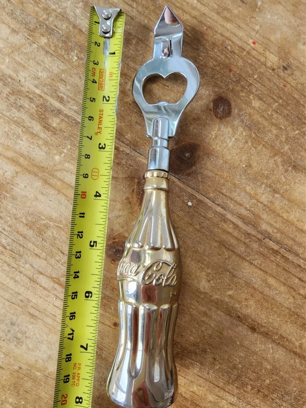 Vintage Coca Cola Bottle Opener Heavy Metal Gold Color 1996 Coke